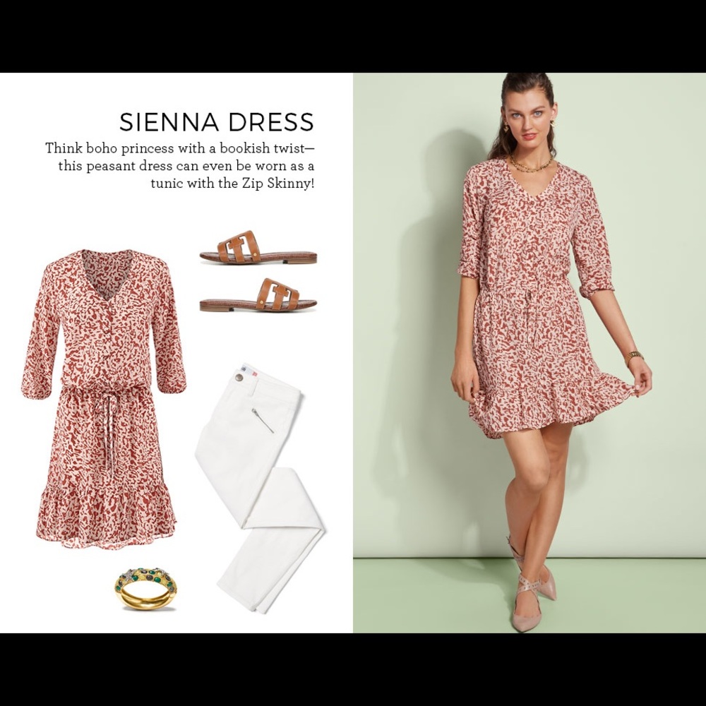 CAbi Med Sienna Boho Ruffle Trim Dress